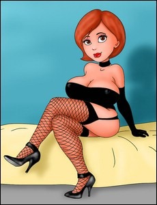 elastigirl posing in her sexy stockings and high heels